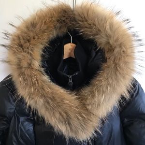 Mackage size M mid length down fur coat black GUC